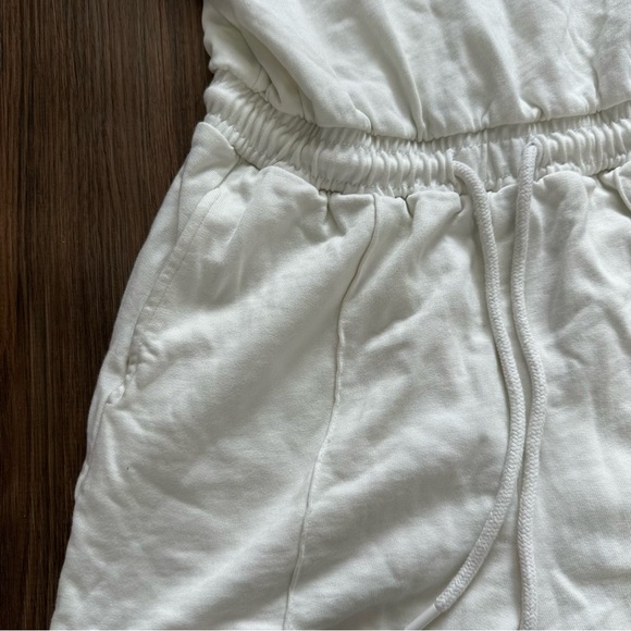 Sweaty Betty After Class Tie Waist Romper Size 4 White Tank Terry Cloth Shorts - Picture 2 of 8